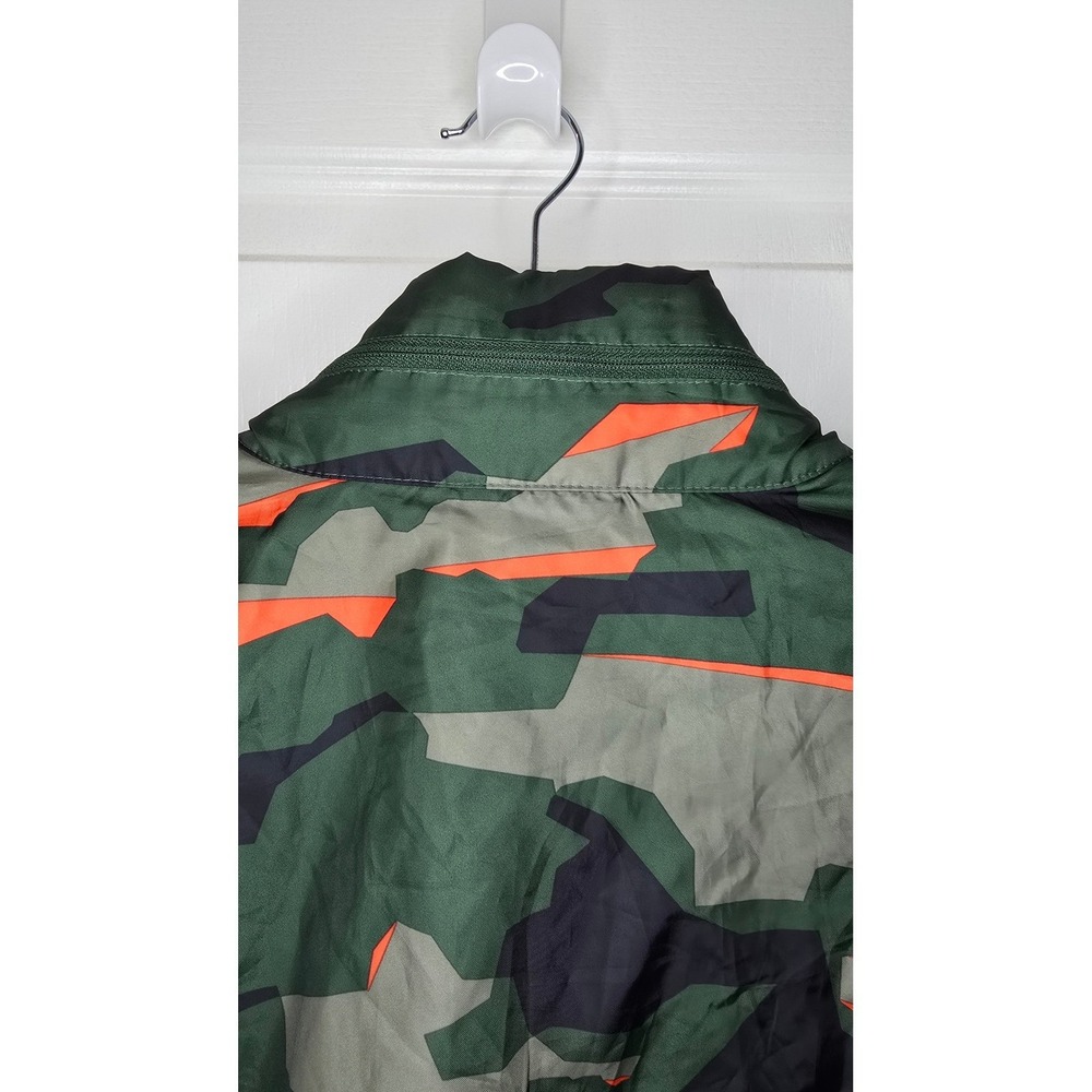 Nike Mens Camo Windbreaker Jacket Green Orange Geometric Print Full Zip Large - Picture 7 of 12